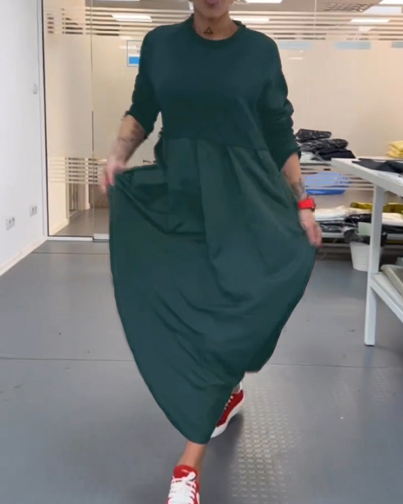 Gluschwein - Maxikleid in Uni-Farbe Freizeitkleid Grün