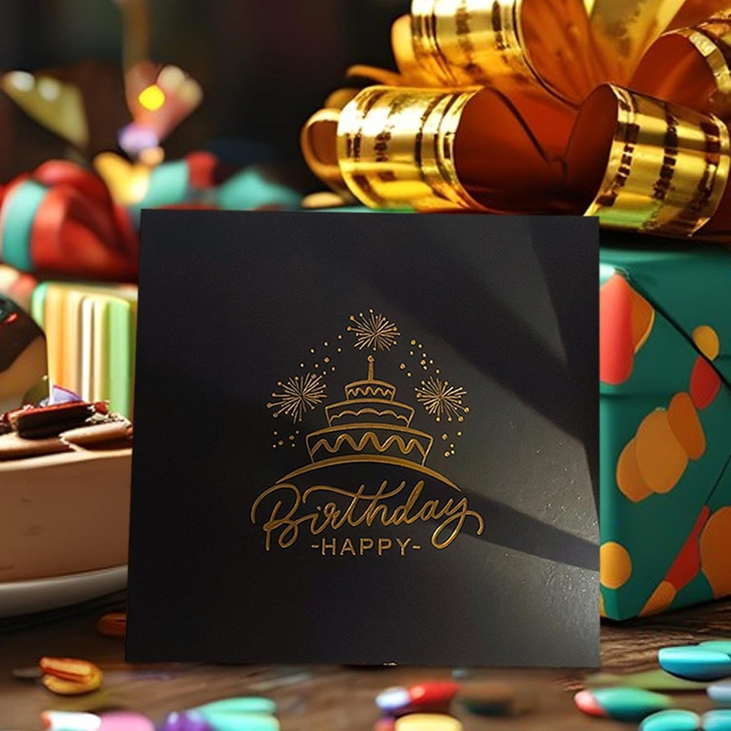 3D Pop-up Geburtstagskarte – handgemachte Grußkarte mit LED-Licht und Musik