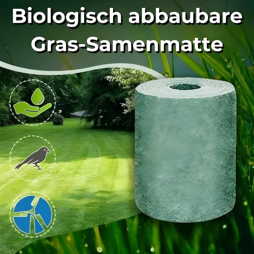 GrasMat - Pflegeleichte Bio-Rasensamenmatte [1+1 GRATIS]