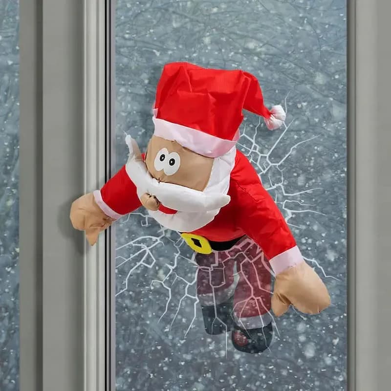 ChristmasCrash - Lustige Santa-Crash-Fensterdeko — Für Haus & Büro zur Weihnachtszeit