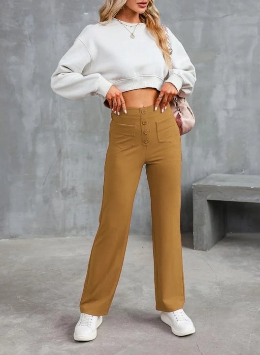 🔥Letzter Tag 50% RABATT🔥2026 NEUE Damen Casual High Waist Stretch Hose 2