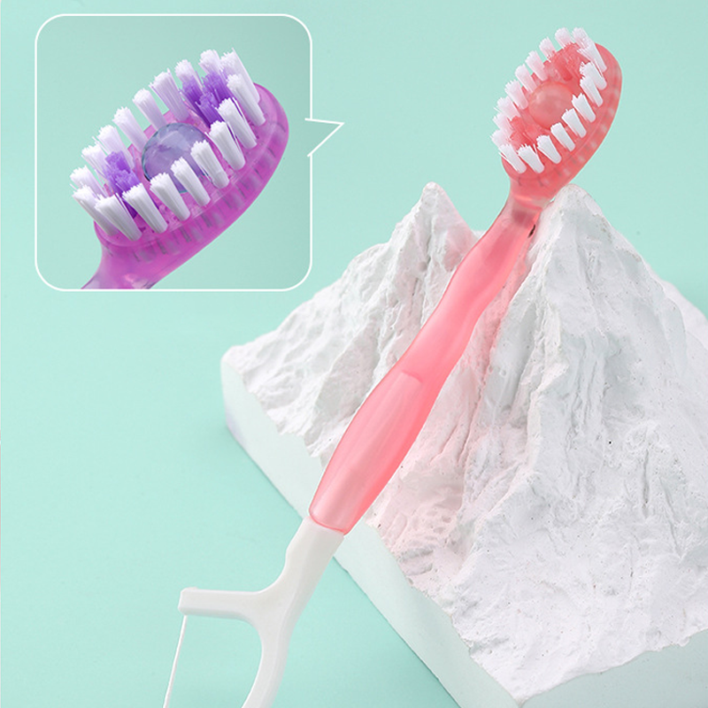 Mini-Zahnbürste 5-in-1-Werkzeug (Zahnpasta + Zahnseide + Zahnstocher + Zungenreiniger) Tragbares Reiseset