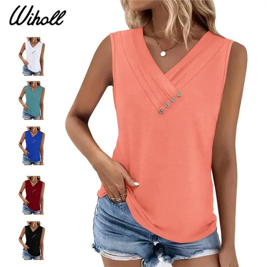 Gluschwein - Einfarbiges V-Ausschnitt-Tanktop für Damen – atmungsaktiv & vielseitig