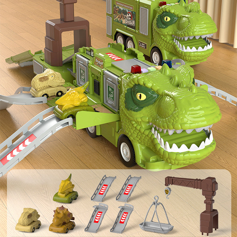 Gluschwein - Neues Spielzeugset Dinosaurier-Transforming-Engineering-LKW-Strecke Tyrannosaurus Rex [grün]