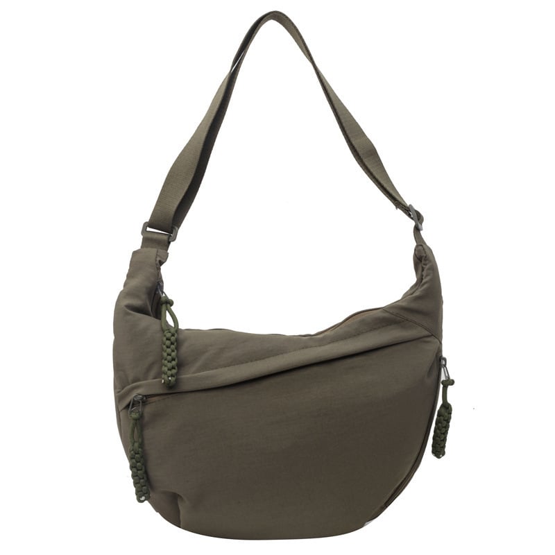 Einfarbig Nylon Crossbody Hobo Tasche