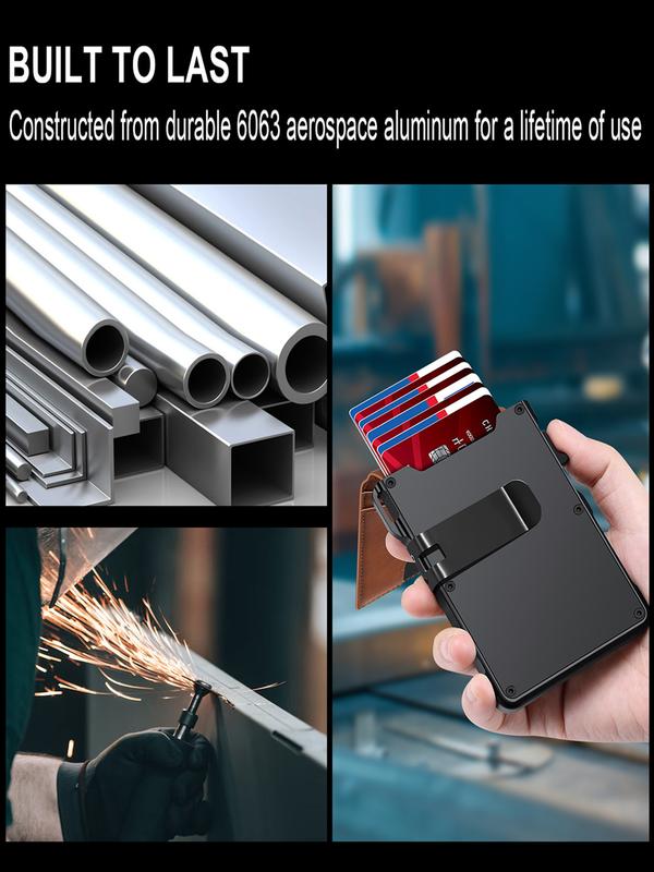 Gluschwein - 💼49% RABATT! 🛡️ Schlankes Herren-Portemonnaie mit RFID-Schutz – Kartenfächer, Münzfach & Aluminium-Geldklammer 💳