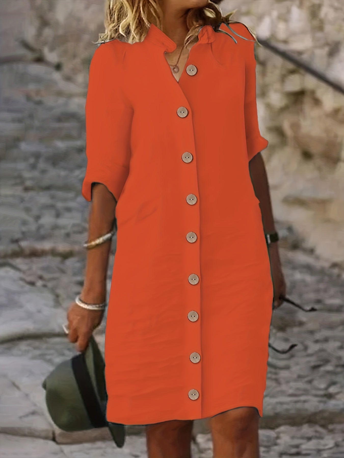 Gluschwein - Madelyn - Stilvolles Kleid Für Frauen Orange