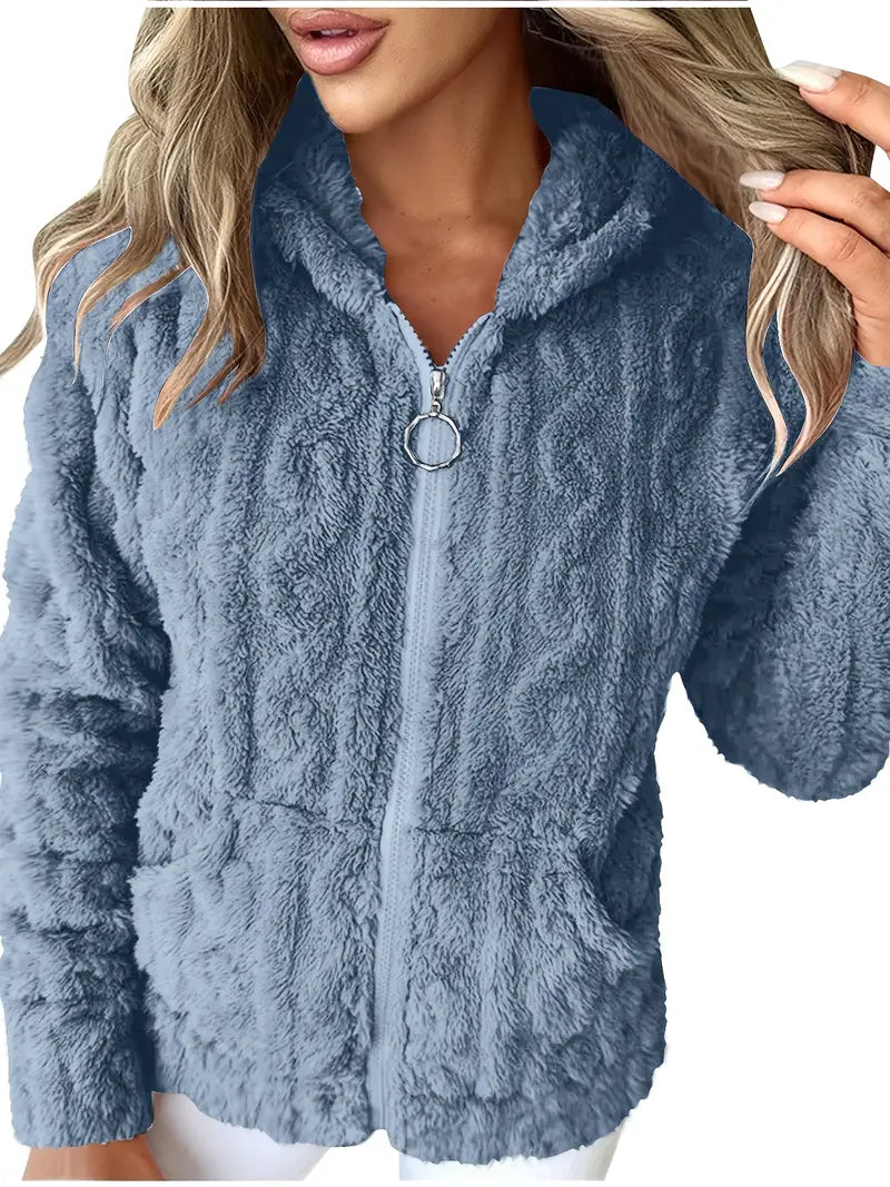 Ganka - Langarm Kapuzenpullover Mit Reißverschluss