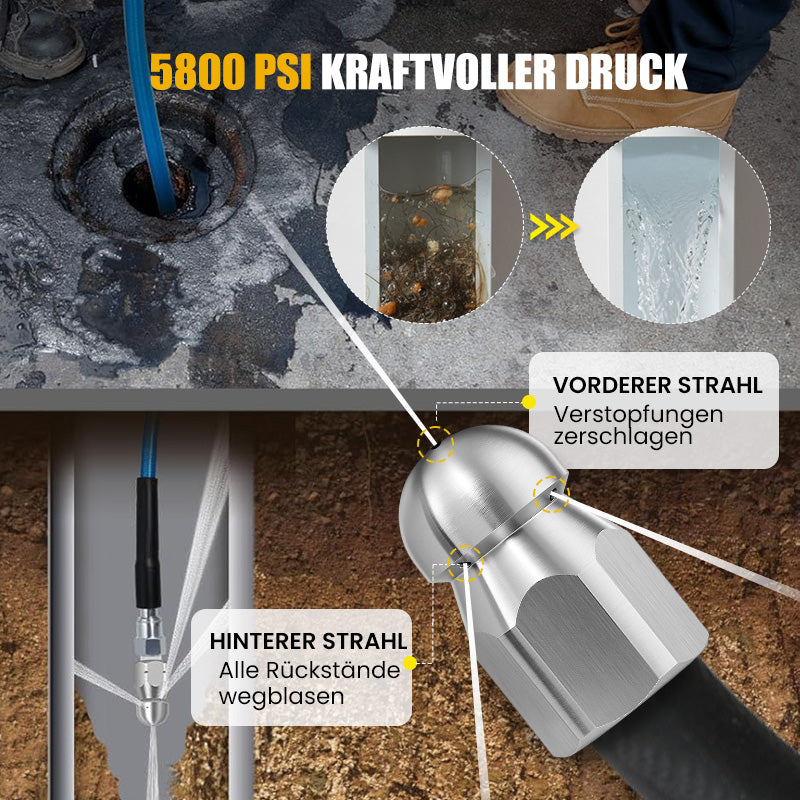 Gluschwein - 🚿 50% RABATT! ⚡ Reinigungsset für Abwasserkanäle 5800 PSI – Rotierende Düse, Verstärkter Schlauch & Effektive Rohrreinigung 🛠️ Kostenloser Versand