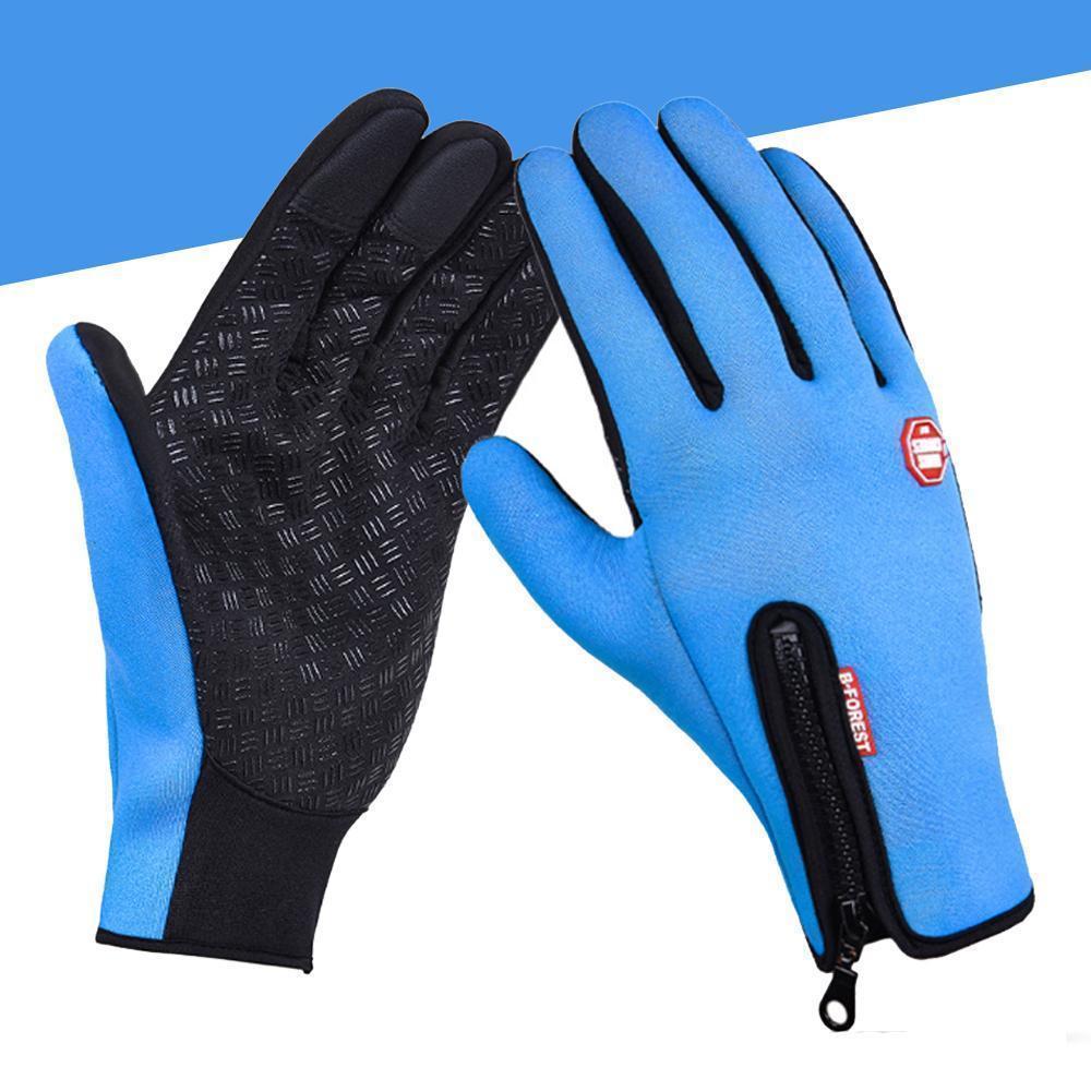 Gluschwein - Premiume warme winddichte wasserdichte Touchscreen Handschuhe Unisex Blau