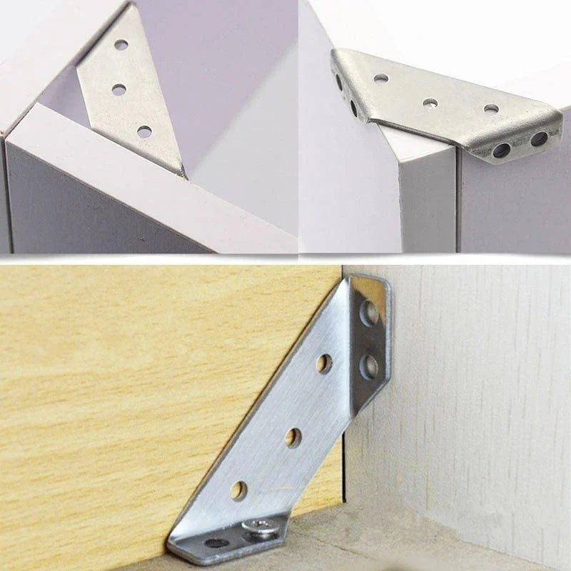 MesoTie - Conectores de esquina para muebles de acero inoxidable - Soportes robustos [10 piezas]