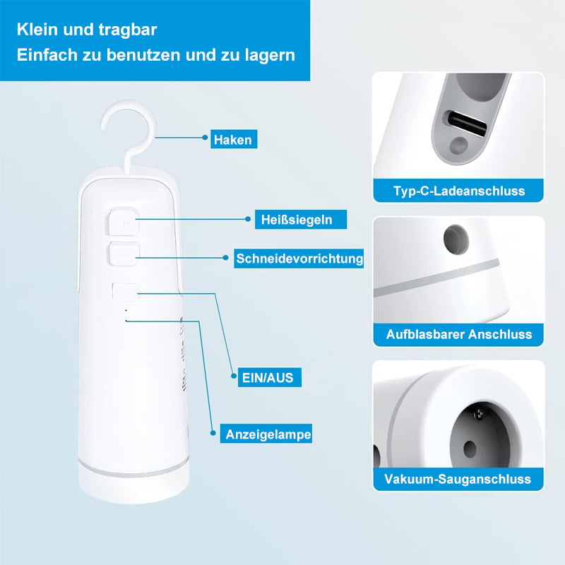 Gluschwein - 4 in 1 tragbares elektrisches Vakuumversiegelungsgerät