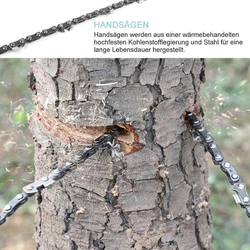 Gluschwein - Hand Chain Saw - Handkettensäge Edelstahl 65 Mn – Zusammenklappbar mit Gürteltasche