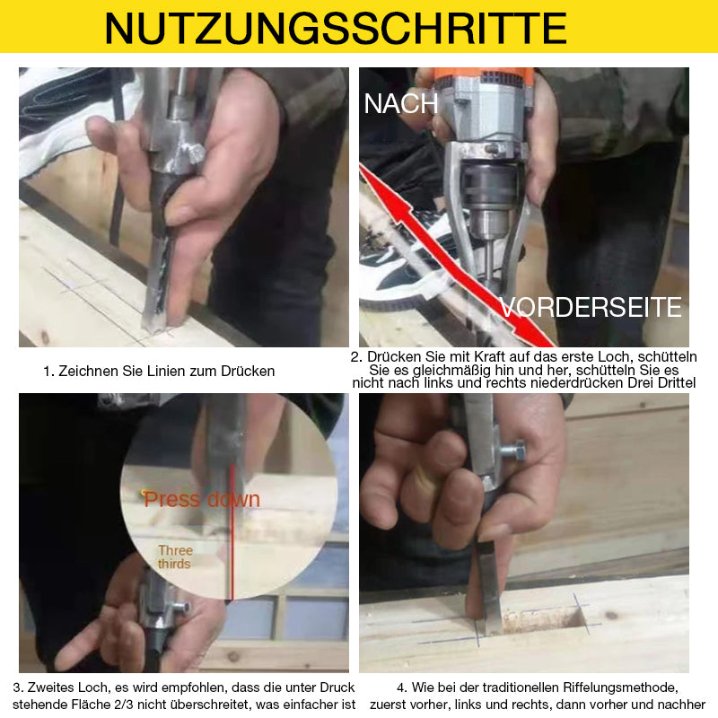 Gluschwein - Holzbearbeitungs-Vierkantloch-Bohrer-Adapterhalterung