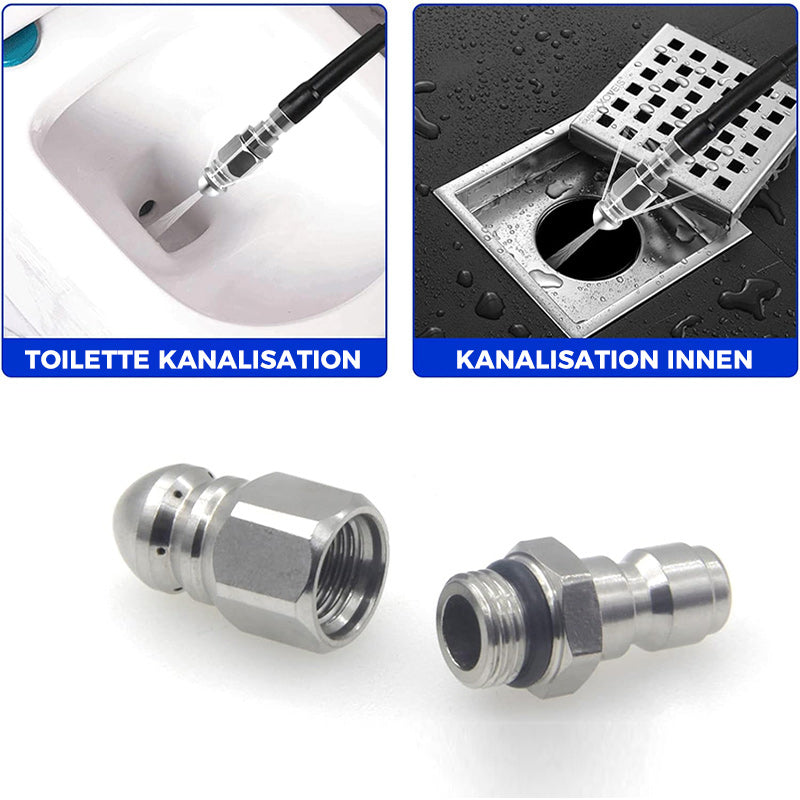 Gluschwein - Hochdruckdüse aus rostfreiem Stahl zur Entstopfung von Abwasserrohren