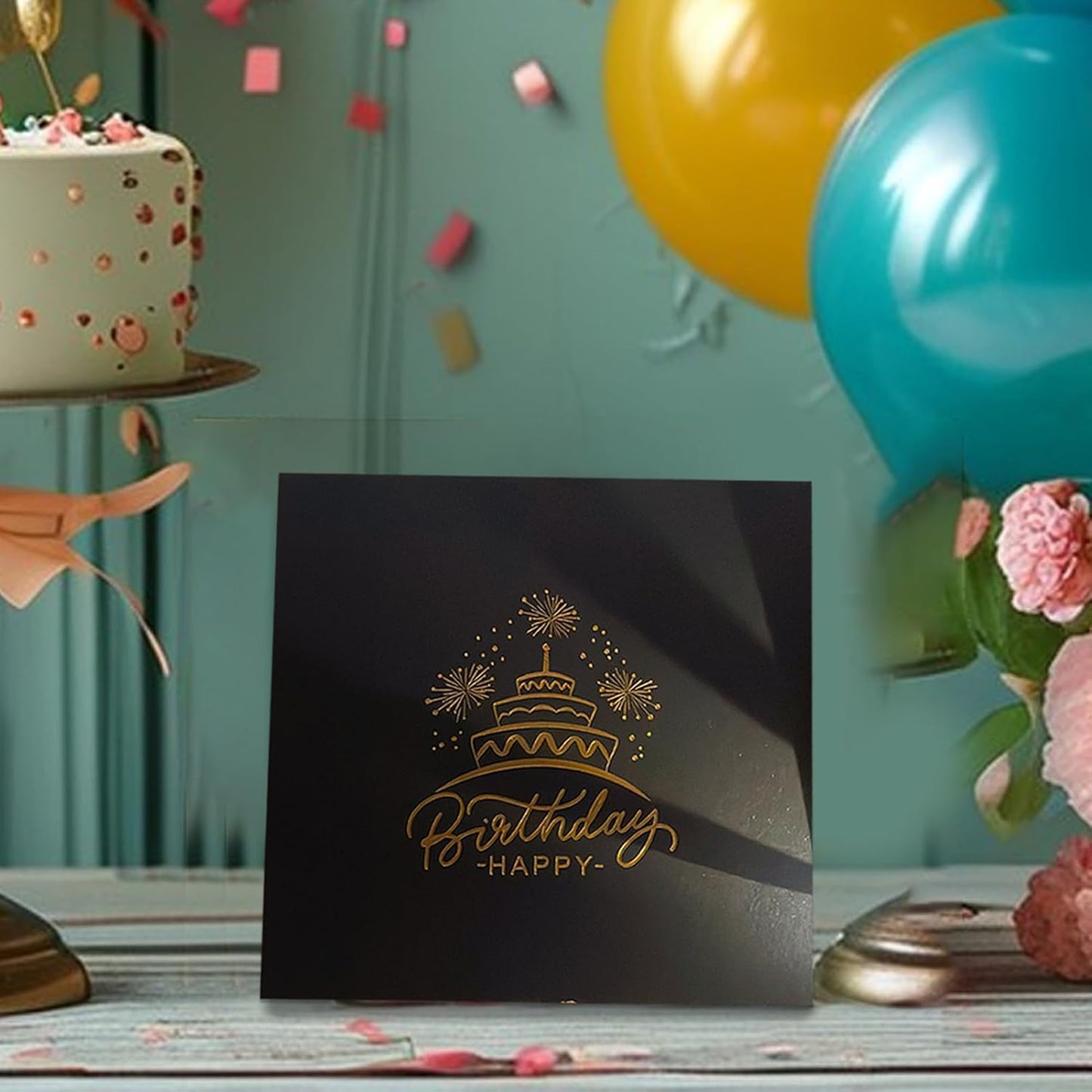 3D Pop-up Geburtstagskarte – handgemachte Grußkarte mit LED-Licht und Musik