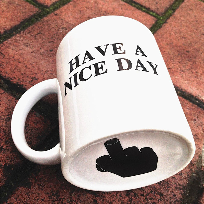 Gluschwein - Lustige Mittelfinger-Tasse „Have a Nice Day“