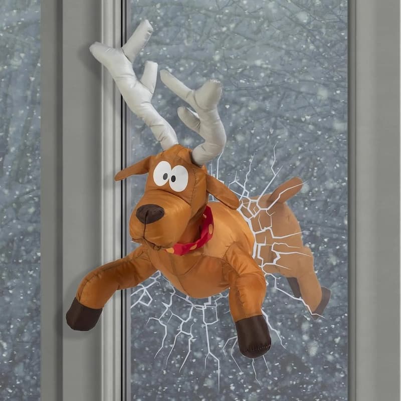 ChristmasCrash - Lustige Santa-Crash-Fensterdeko — Für Haus & Büro zur Weihnachtszeit