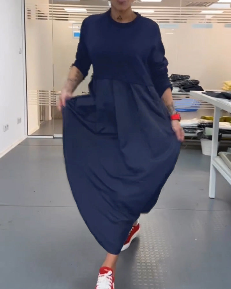 Gluschwein - Maxikleid in Uni-Farbe Freizeitkleid Blau