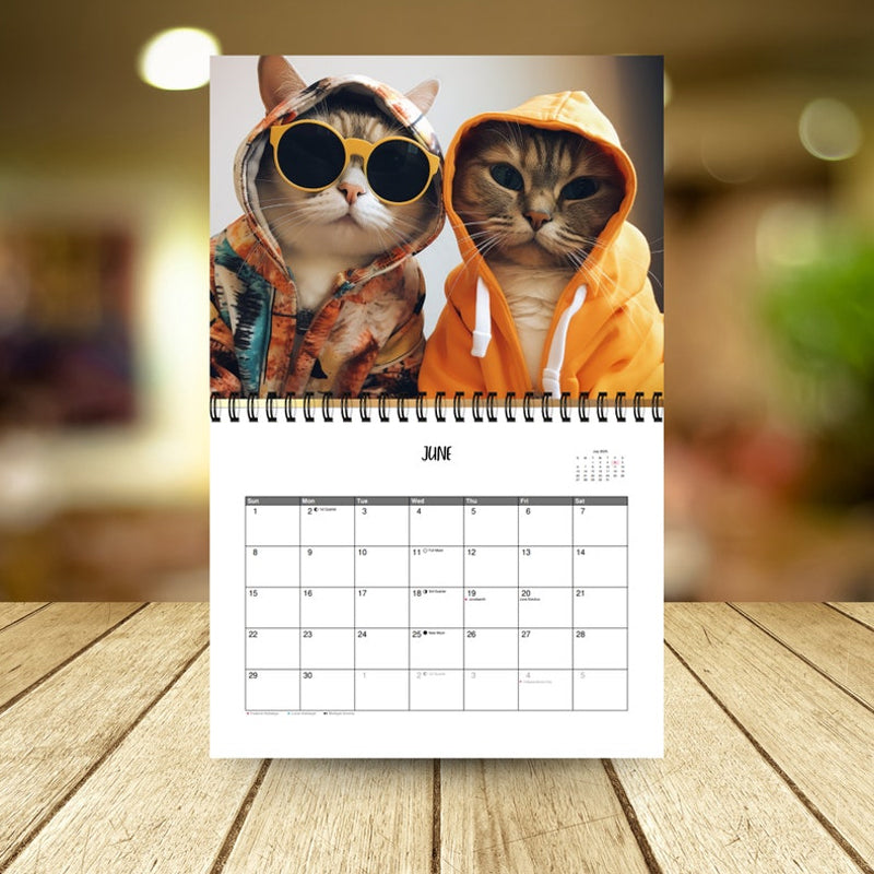 Gluschwein - 2025 Stilvoller Katzenkalender/Geschenk für Katzenliebhaber