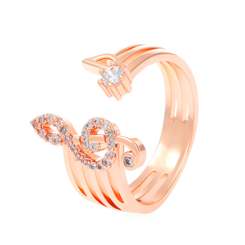 Gluschwein - Musiknote Symbol Ring Goldene Rose