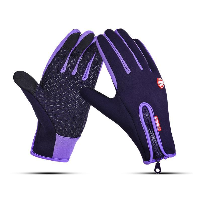 Gluschwein - Premiume warme winddichte wasserdichte Touchscreen Handschuhe Unisex Violett