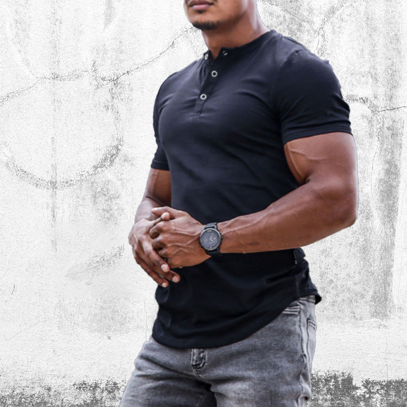 Gluschwein - Henley Stretch Slim T-Shirt für Herren