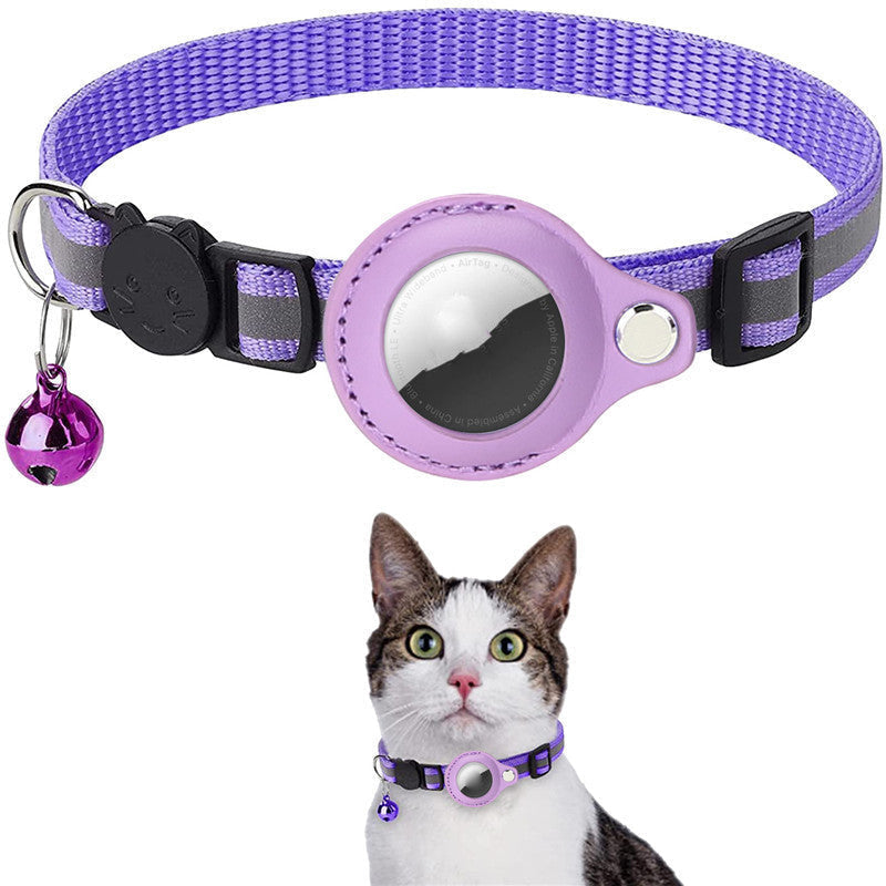 Gluschwein - AirTag Halsband für Katze lila