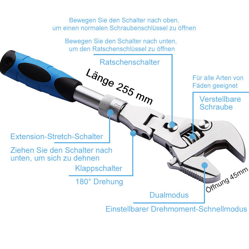 Gluschwein - 5-in-1-einziehbarer verstellbarer Schraubenschlüssel