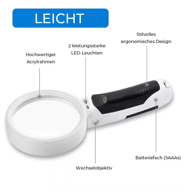 Gluschwein - 20X Optische Lupe mit LED-Licht