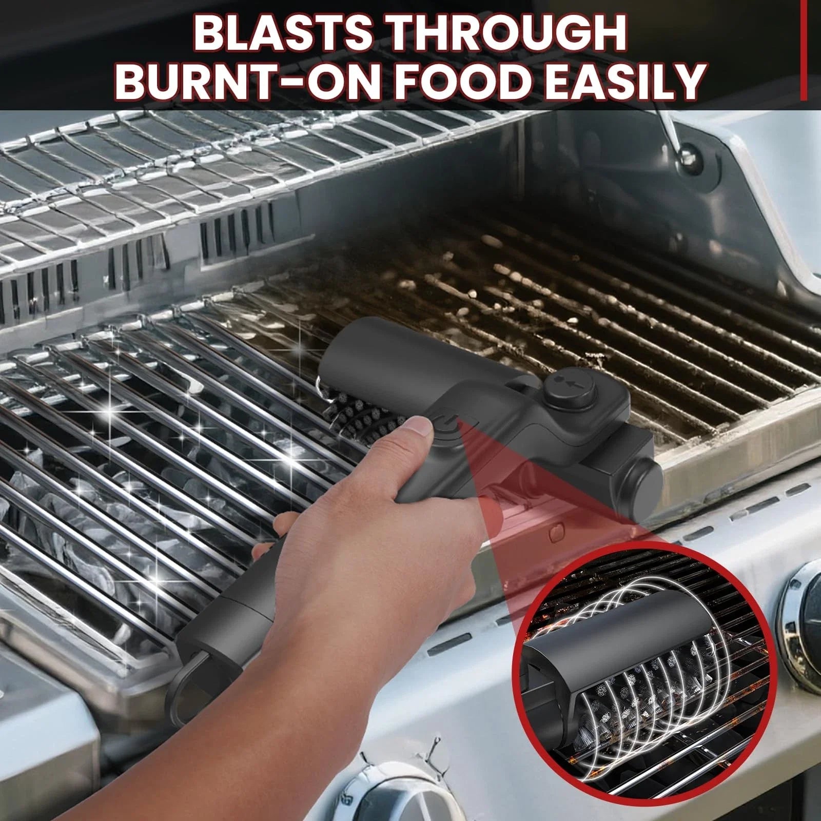 Gluschwein - Electric BBQ Grill Brush - So reinigen Sie Ihren Grill am effektivsten | Kabellos und wiederaufladbar