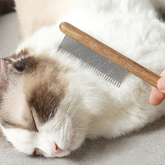 Gluschwein - Pet Knot Comb with Wooden Handle