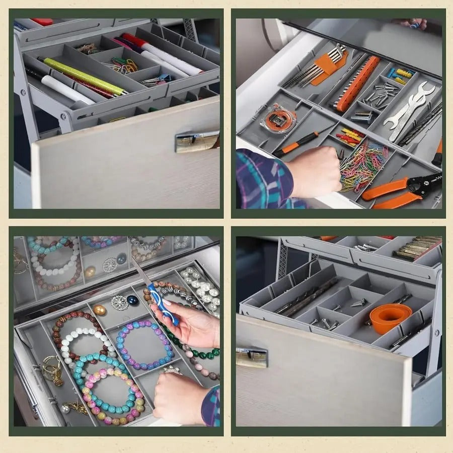 MakeUpTray - Organizador de cajones inteligente de 3 niveles: aprovecha al máximo tu espacio de almacenamiento