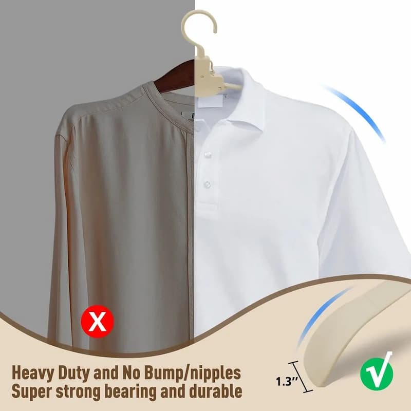 EasyHanger - Robuster klappbarer Kleiderbügel mit Ein-Knopf-Funktion und Knitterschutz [10 Stück]