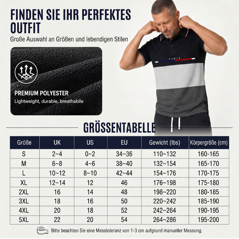 👕 2-teiliges Sommer-Set für Herren – Polo-Shirt & Shorts, atmungsaktiv, bequem & vielseitig für Sport, Alltag & Freizeit ☀️🏌️