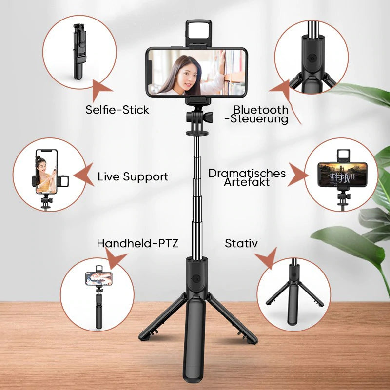 Gluschwein - Bluetooth Selfie Stick Einbeinstativ Wireless Phone Holder