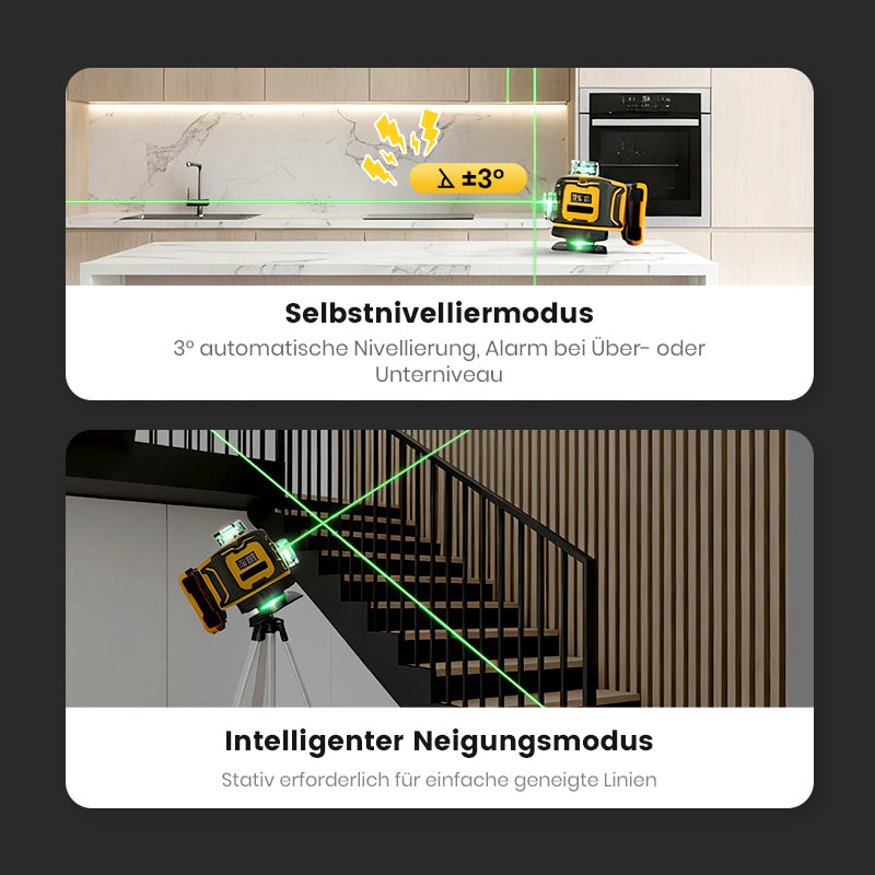 Gluschwein - 📏 60% RABATT! 🔦 Multifunktions-Laserwasserwaage – Selbstnivellierend, Horizontale & Vertikale Linien & Ideal für Heimwerker 🔧
