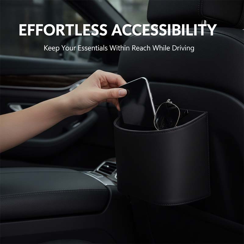 PU Leather Car Door Cup Holder