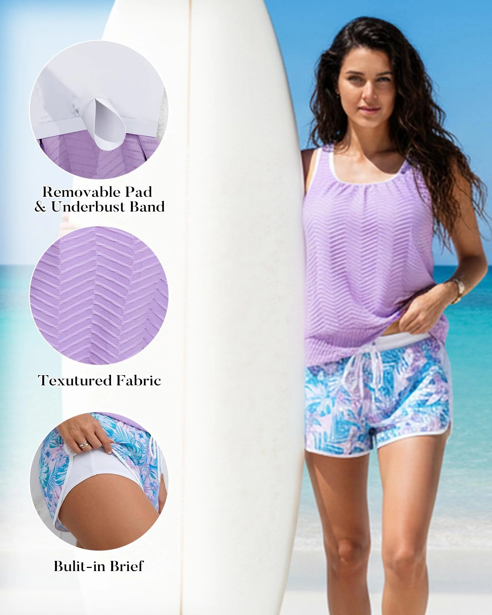 Gluschwein - 🩱Letzter Tag des Schlussverkaufs – 50 % Rabatt💃Zweiteiliger, dezenter Damen-Badeanzug mit U-Ausschnitt (Tankini)