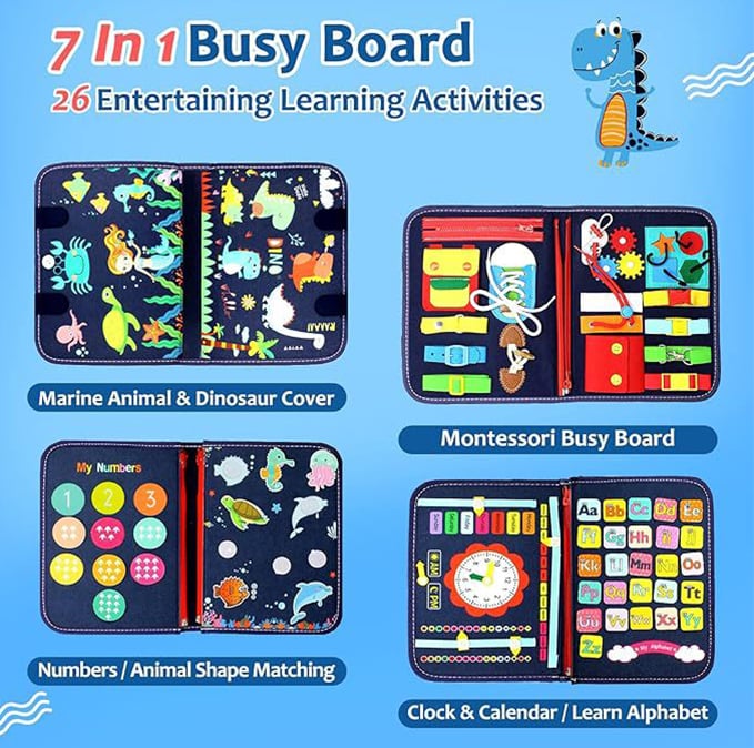 Tablero sensorial: juguete de actividad Montessori para el desarrollo motor de los niños 