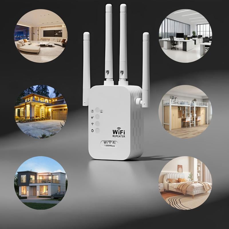 Gluschwein - WLAN-Verstärker – 1200 Mbit/s, Dualband (5 GHz / 2,4 GHz) 📶 Maximale Signalverstärkung – stabile Verbindung im ganzen Haus!
