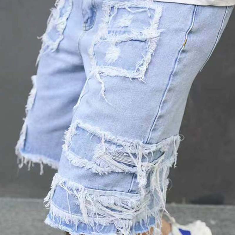Gluschwein - 🔥 Herren-Ripped-Denim-Shorts mit Fransen-Details – Lässiger Look, Bequeme Passform & Perfekt Für Den Sommer ☀️