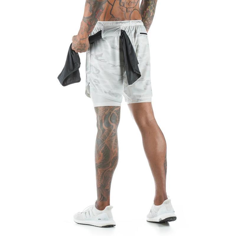 Gluschwein - 2 in 1 Shorts Sicherheitstasche Fitness-hose Handtuch aufhänget Weiße Tarnung