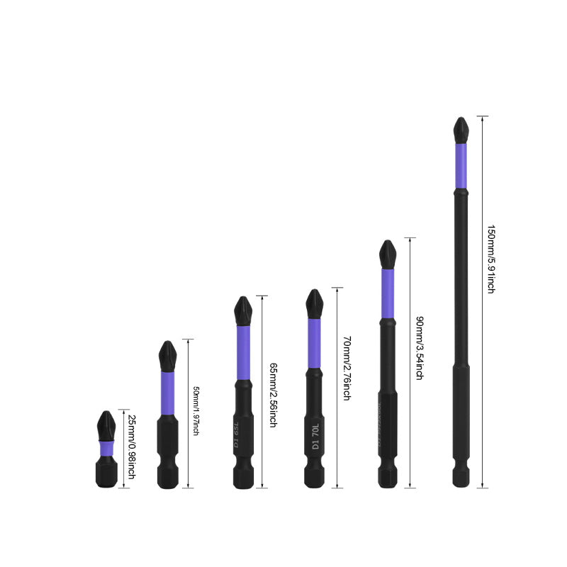 Juego de puntas de destornillador antideslizantes moradas 