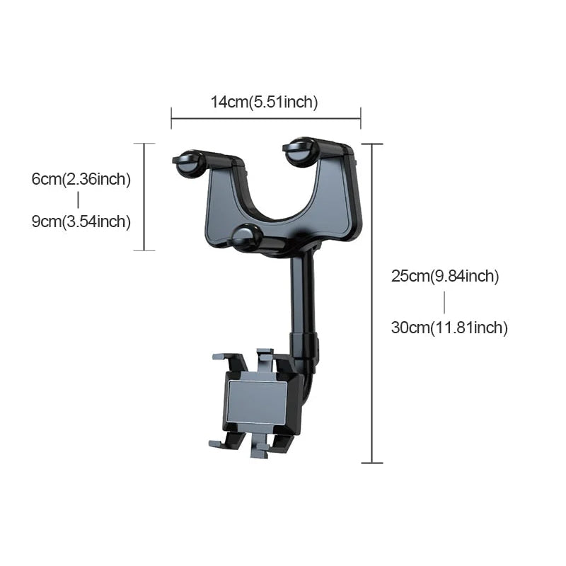 Gluschwein - Multifunktionale drehbare Auto-Rückspiegel-Handyhalterung