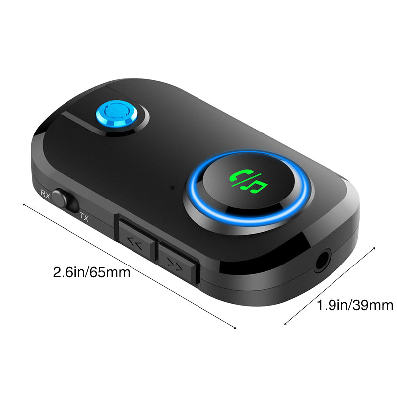 Gluschwein - 2in1 Bluetooth 5.0 Audio Transmitter / Receiver 3.5 mm Klinkeadapter - Schwarz