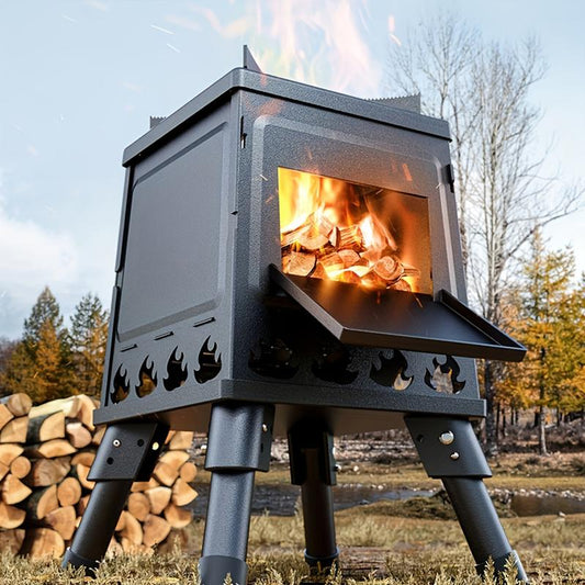 Gluschwein - Klappbarer Outdoor-Holzofen – Tragbarer Feuerofen für Camping, Picknick & Grillen🔥🏕️