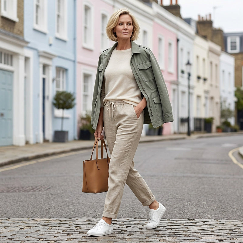 👖🌿 Damenhose aus Baumwolle & Leinen mit Elastischem Bund – Bequem, Atmungsaktiv & Lässiger Look 🥰（副本）