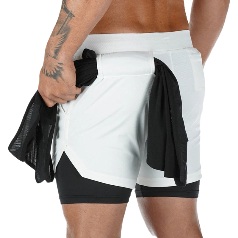 Gluschwein - 2-in-1-Sporthose Weiss