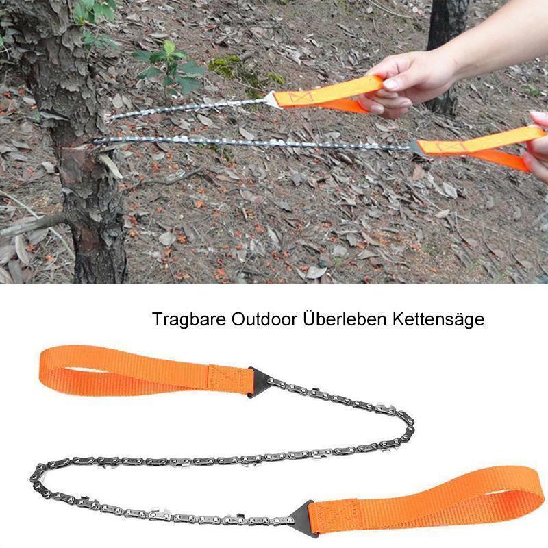 Gluschwein - Hand Chain Saw - Handkettensäge Edelstahl 65 Mn – Zusammenklappbar mit Gürteltasche